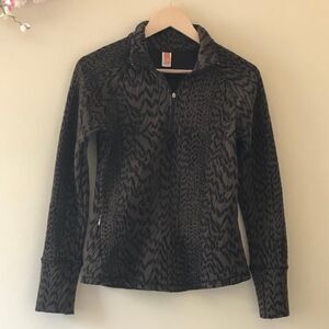 Lucy Pullover Sweater Jacket Animal Print Brown size S
